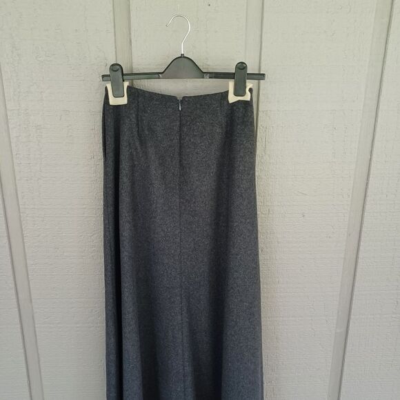 Reformation Lucy Maxi Skirt Size 2 Dark Academia Women Pockets In Charcoal Wool - Picture 7 of 12